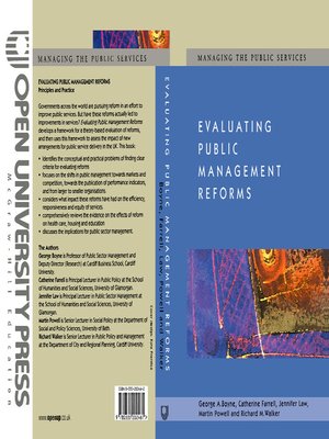 cover image of Evaluating Public Management Reforms